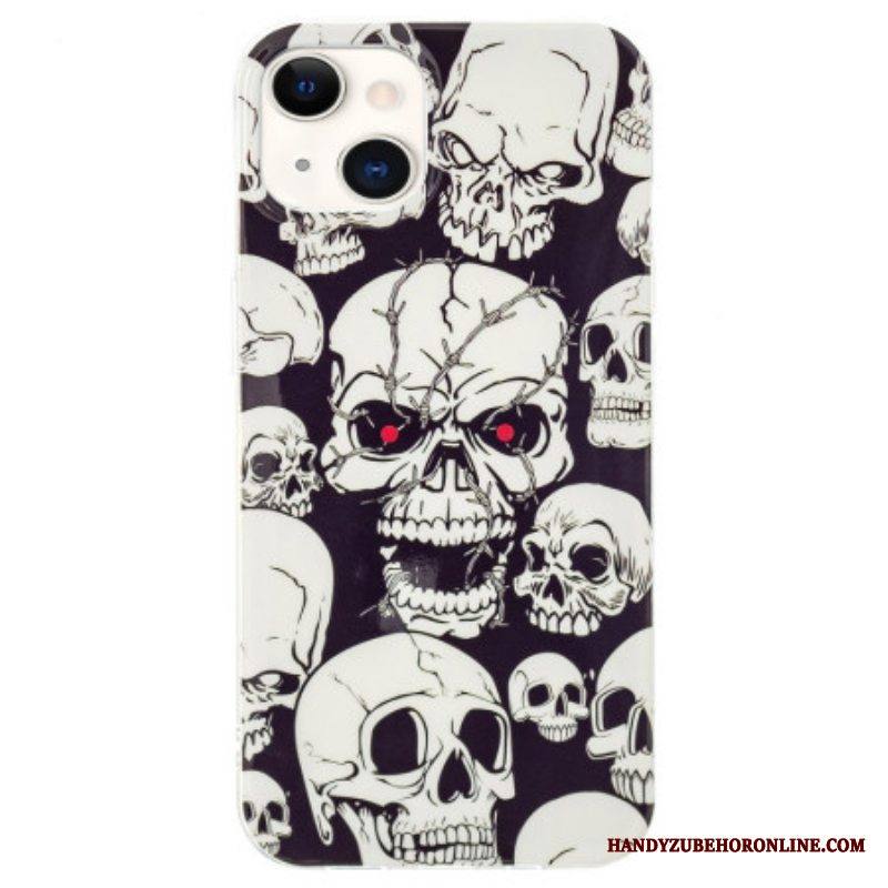 Case iPhone 15 Plus Fluoresoivat Pääkallot