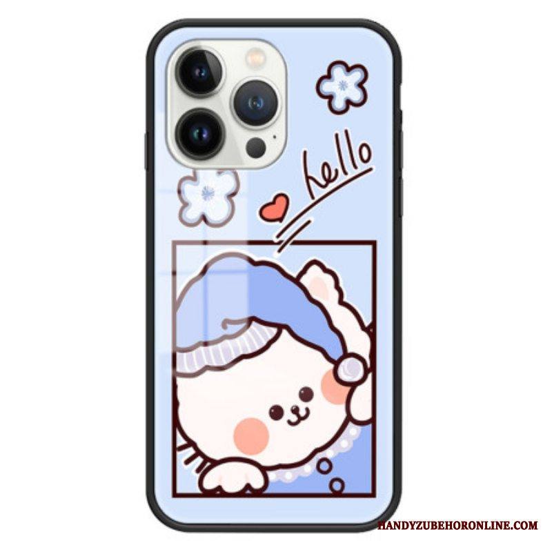 Case iPhone 15 Pro Blue Cat Karkaistu Lasi