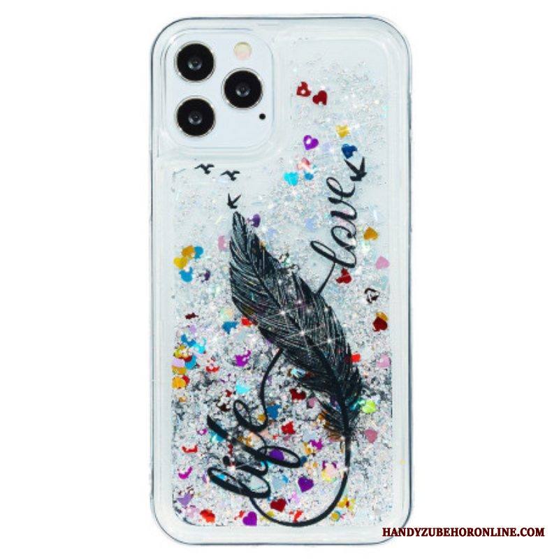 Case iPhone 15 Pro Max Höyhenpaljetteja