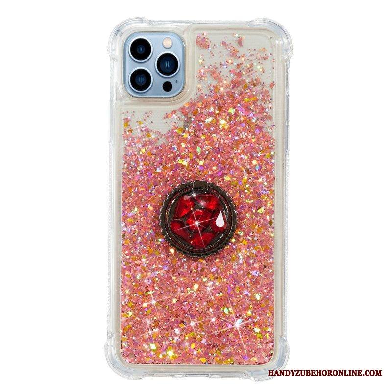 Case iPhone 15 Pro Max Paljetteja Tukirenkaalla