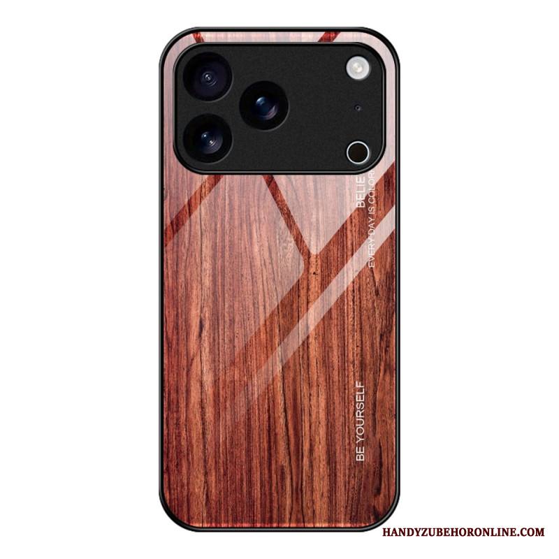 Case iPhone 17 Pro Max Puhelinkuoret Puuefektikarkaistu Lasi