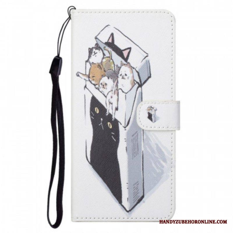 Flip Case Moto G71 5G Suojaketju Kuori Toimitus Thong Cats