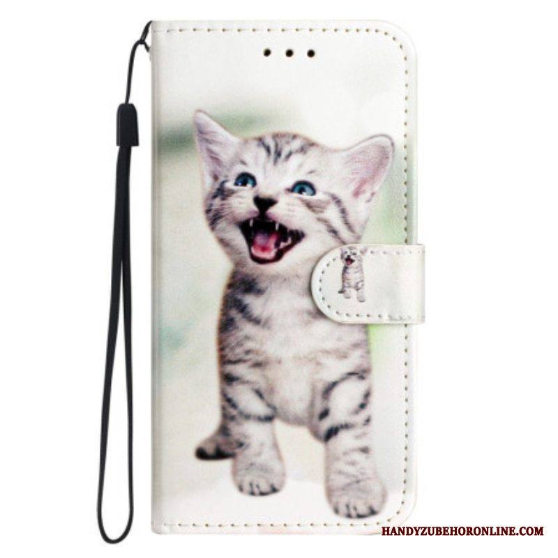 Flip Case Moto G73 5G Suojaketju Kuori Pikku Pentu Hihnalla