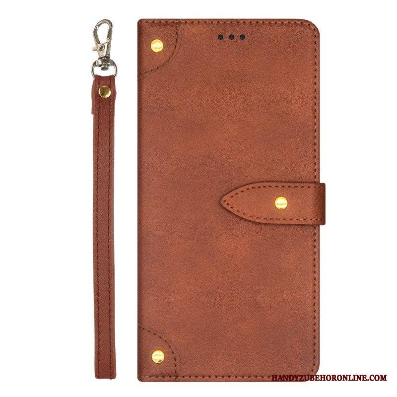 Flip Case Motorola Edge 40 Pro Niitit Ja Hihna Idewei