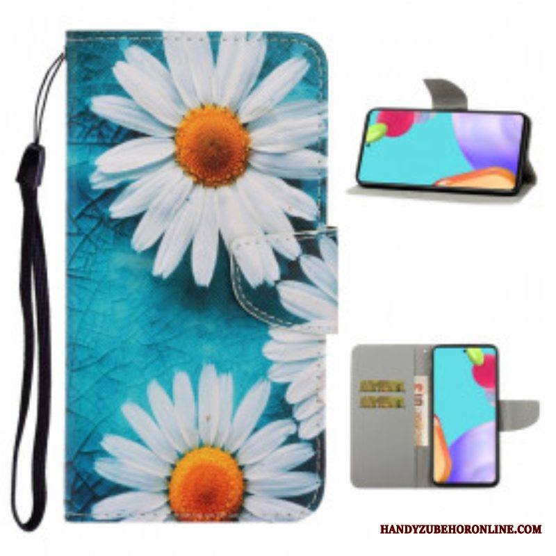 Flip Case Samsung Galaxy A52 4G / A52 5G / A52s 5G Suojaketju Kuori Thong Daisies