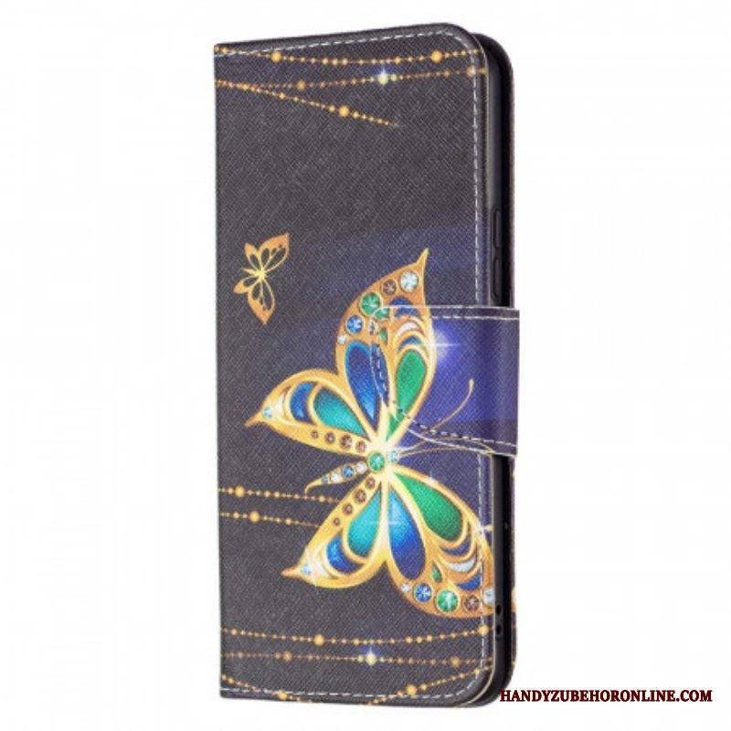 Flip Case Samsung Galaxy A53 5G Kultaiset Perhoset