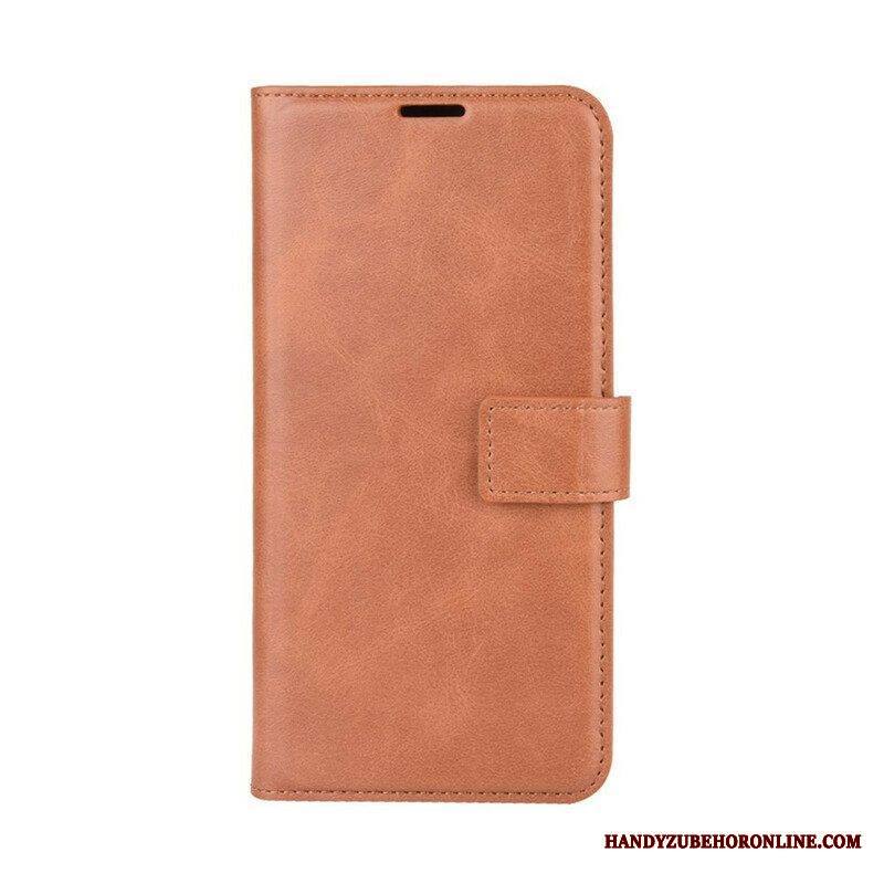 Flip Case Samsung Galaxy M12 / A12 Lasitettu Nahkaefekti