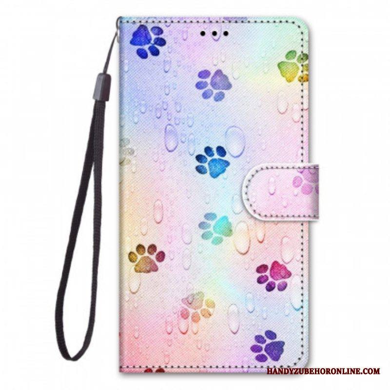 Flip Case Samsung Galaxy M53 5G Kissan Jäljet