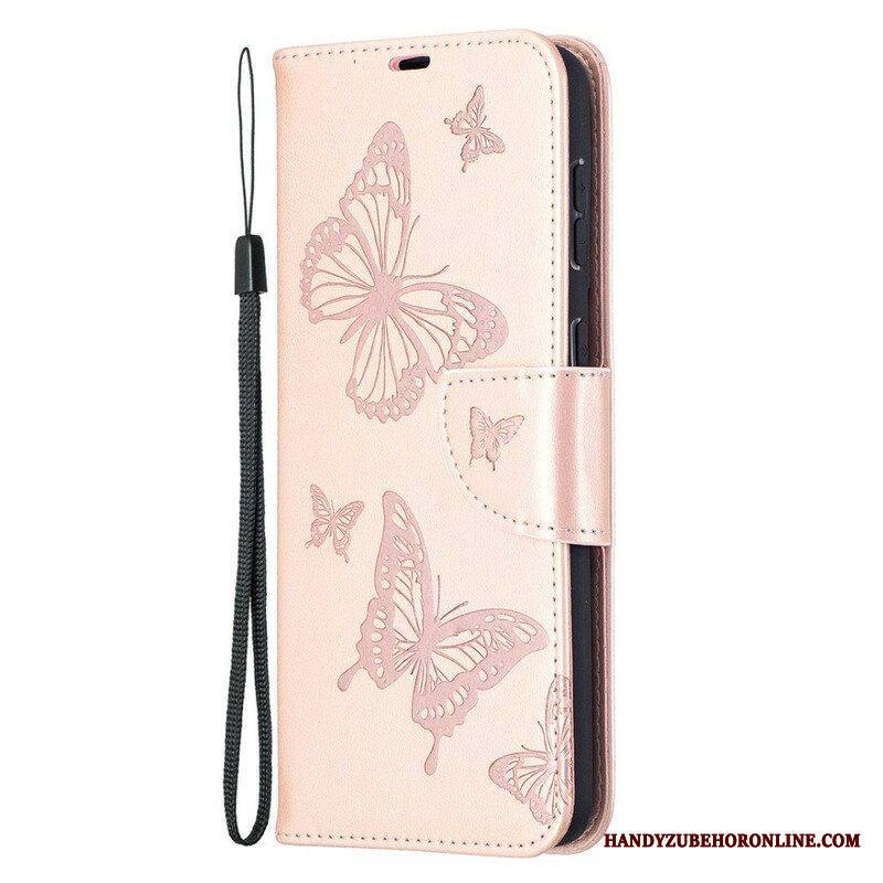 Flip Case Samsung Galaxy S21 Plus 5G Kotelot Flip Perhoset Ja Vino Läppä