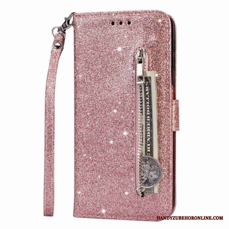 Flip Case Samsung Galaxy S23 5G Glitter Kolikkopussi