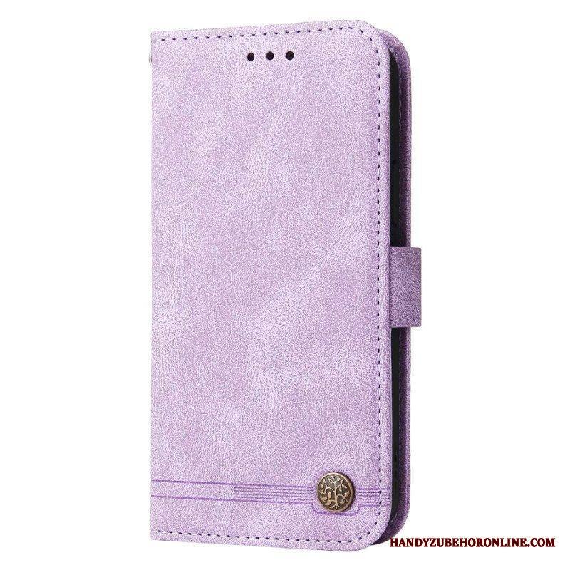Flip Case Samsung Galaxy S23 Plus 5G Nahkatyyli Koristeellisella Niitillä