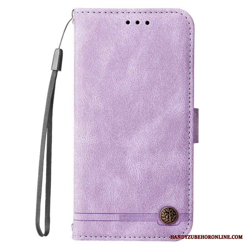 Flip Case Xiaomi 12T / 12T Pro Koristeellinen Niitti Ja Kaulanauha