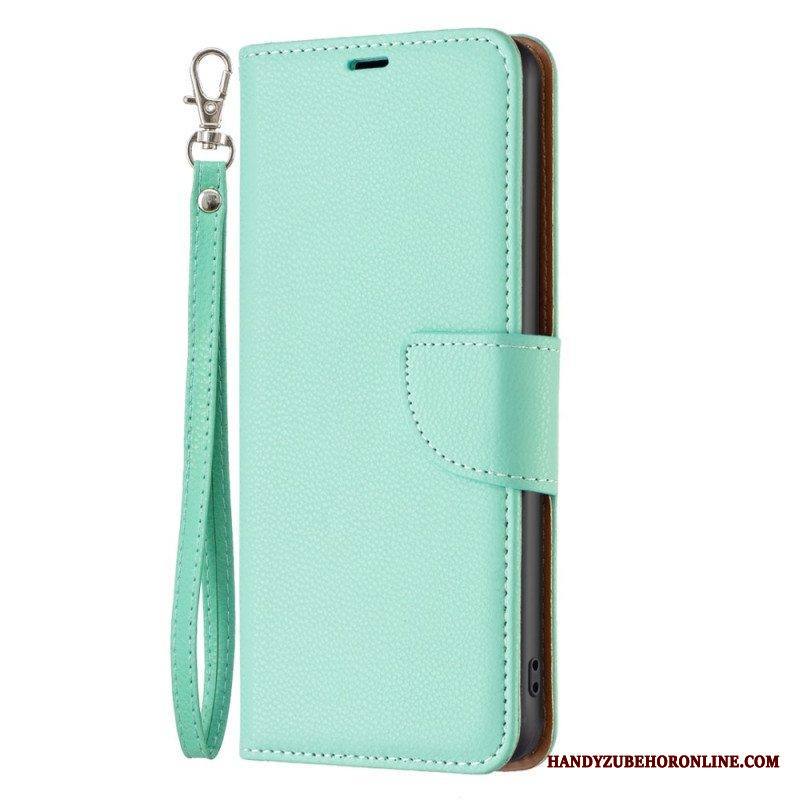 Flip Case Xiaomi 12T / 12T Pro Suojaketju Kuori Strappy Litchi Leather Style