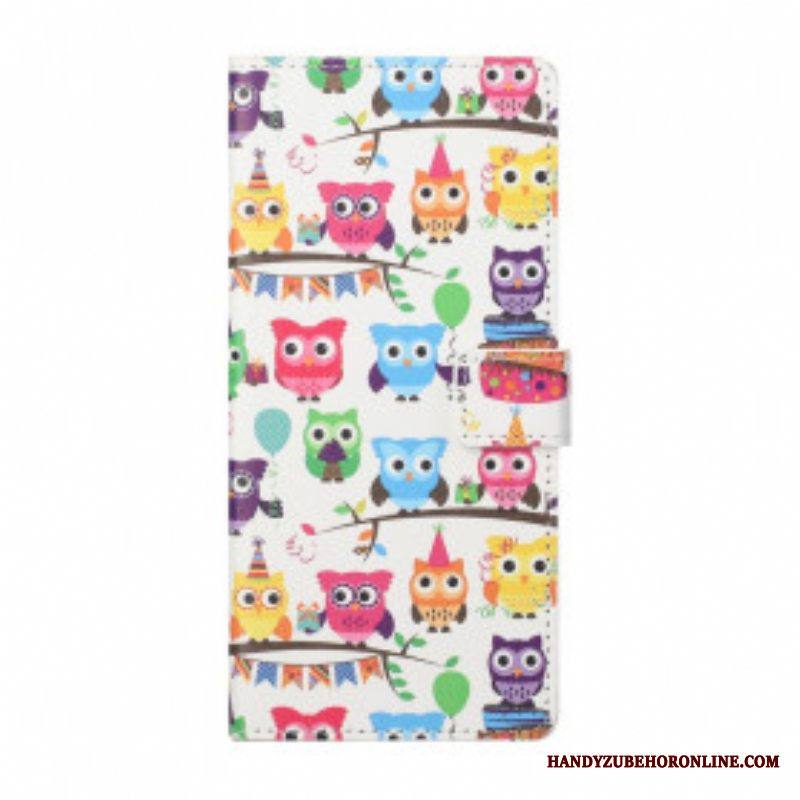Flip Case Xiaomi Redmi Note 10 Pro Useita Pöllöjä