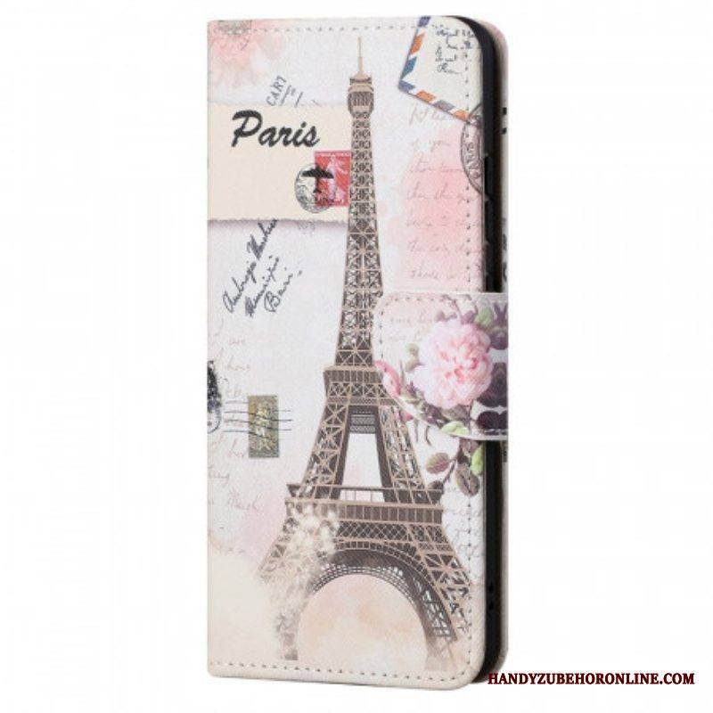 Flip Case Xiaomi Redmi Note 11 / 11S Retro Eiffel-torni