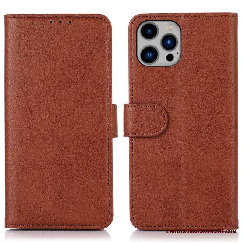 Flip Case iPhone 14 Plus Retro Mattanahkaefekti