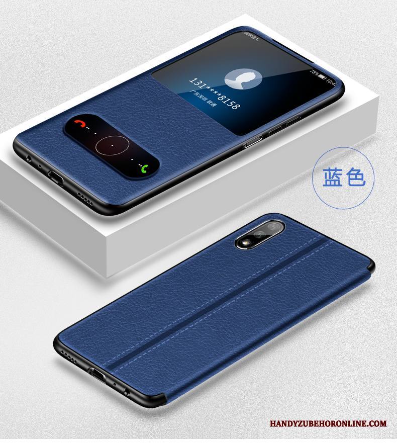 Honor 9x Kuori Sininen Silikoni Simpukka Ohut Nahkakotelo Puhelimen Kuoret Ylellisyys
