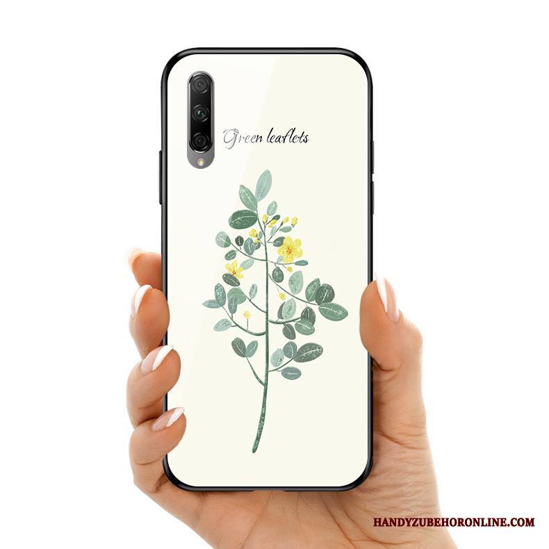 Honor 9x Pro Kuori Pieni Puhelimen Kuoret Murtumaton Lasi Kukkia Tuuli Valkoinen