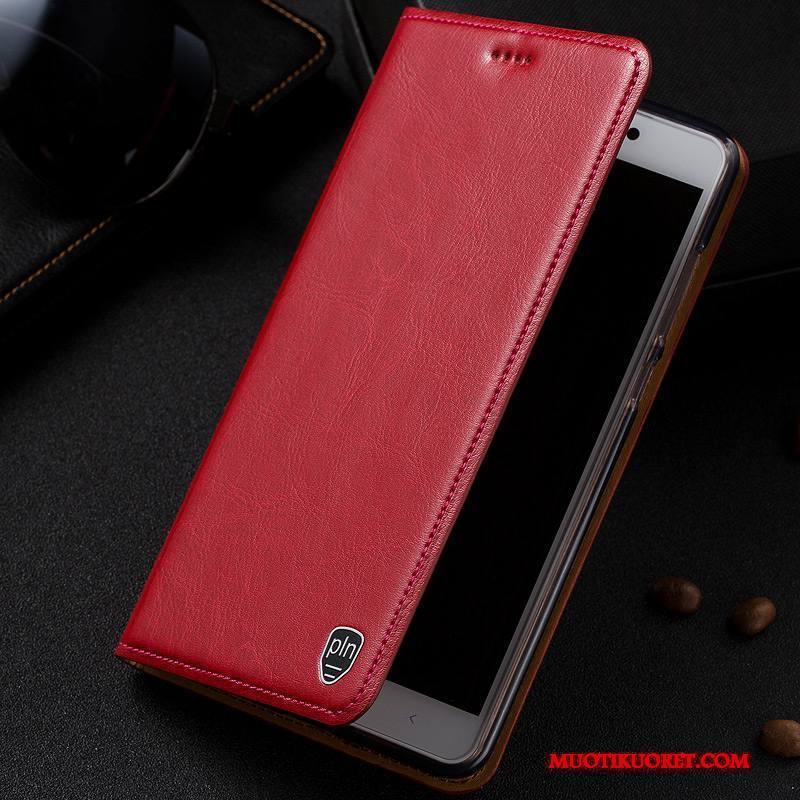 Htc One A9s Kuori Aito Nahka Suojaus Kuoret Puhelimen Kuoret Nahkakotelo Murtumaton Punainen