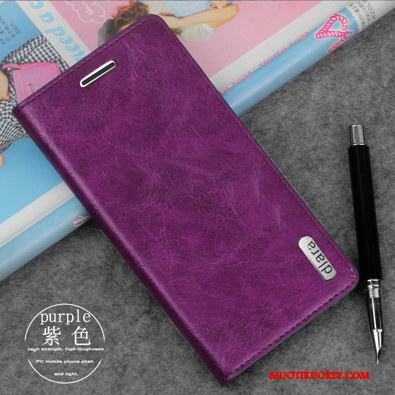 Htc One M8 Nahkakotelo Suojaus Puhelimen Kuoret Kuori Violetti