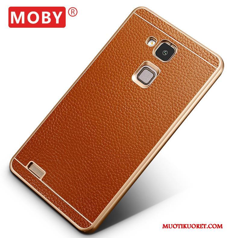 Huawei Ascend Mate 7 Kuori Kehys Murtumaton Puhelimen Aito Nahka Suojaus Kotelo Nahkakotelo