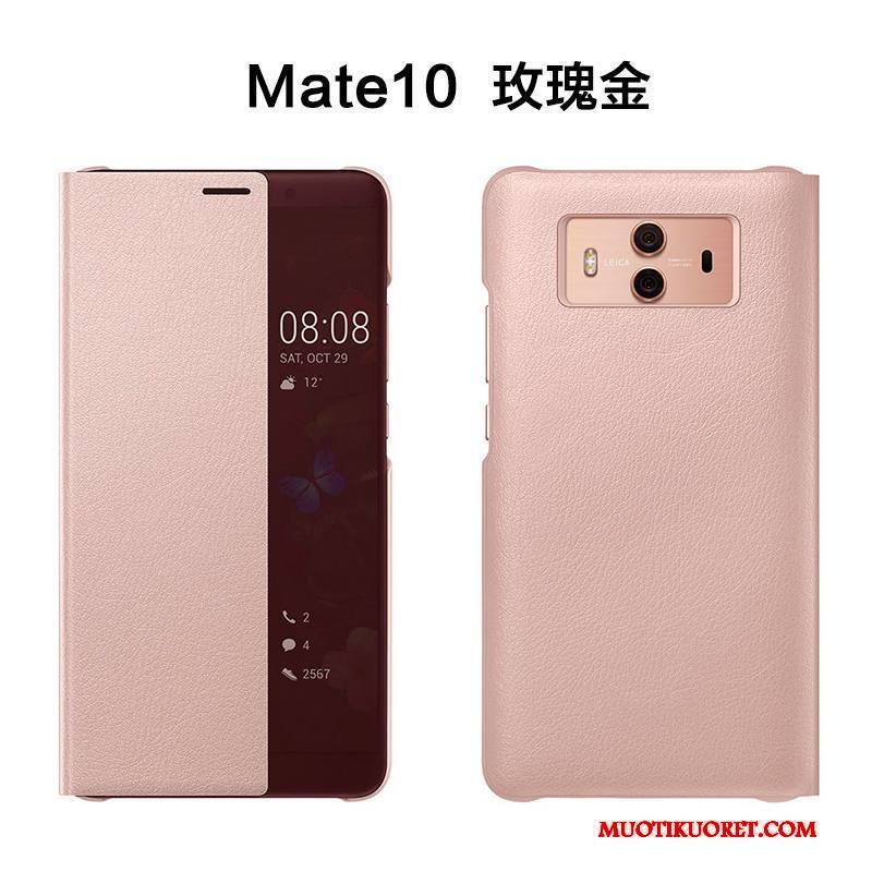 Huawei Mate 10 Kuori Nahkakotelo Pinkki Suojaus Murtumaton Puhelimen Kuoret Simpukka Kulta