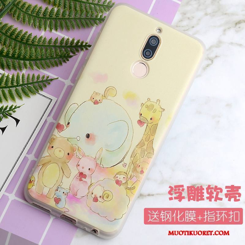 Huawei Mate 10 Lite Kuori Pehmeä Neste All Inclusive Murtumaton Pesty Suede Keltainen Puhelimen Kuoret Luova
