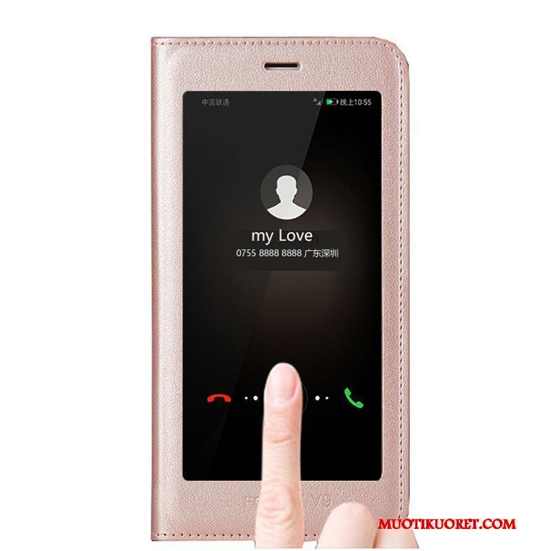 Huawei Mate 10 Lite Kuori Pinkki Nahkakotelo Kulta Suojaus Murtumaton Ohut Puhelimen Kuoret