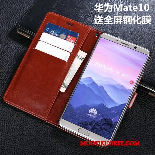 Huawei Mate 10 Suojaus Murtumaton Simpukka Nahkakotelo Kuori Aito Nahka Puhelimen Kuoret