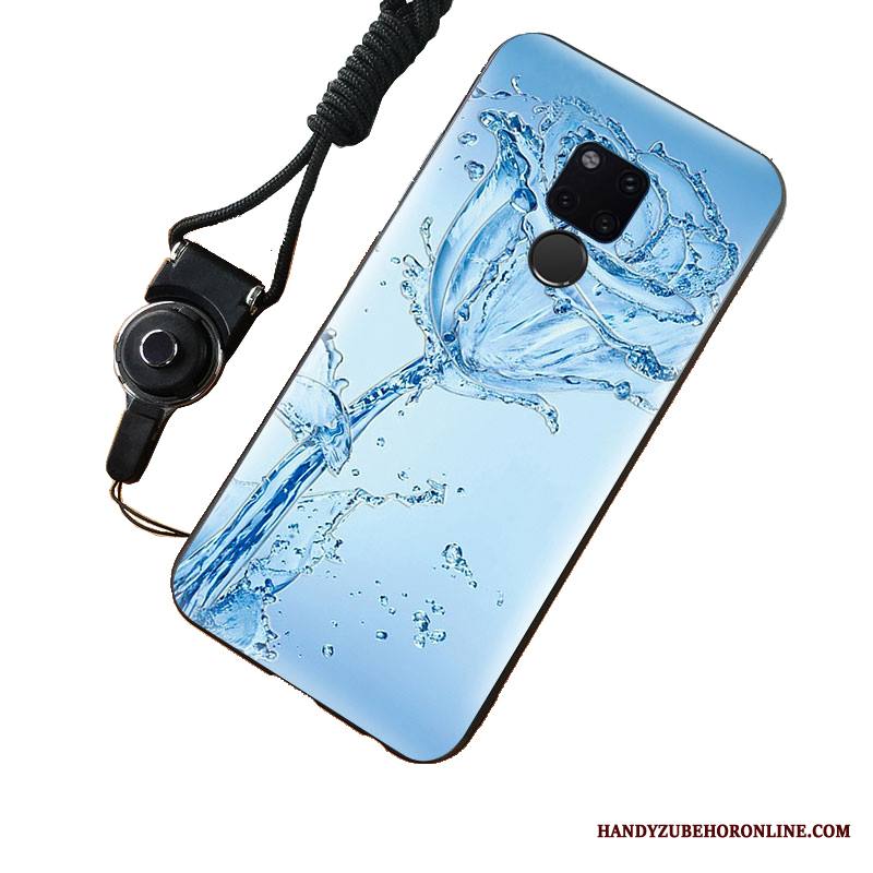 Huawei Mate 20 Kuori Kotelo Ripustettavat Koristeet Musta Maalaus Kohokuviointi All Inclusive Sininen