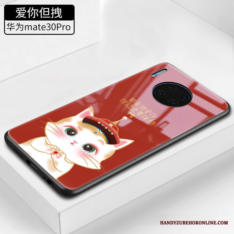 Huawei Mate 30 Pro Kuori Kissa Lasi Ihana Tide-brändi Puhelimen Kuoret Alkuperäinen Silikoni