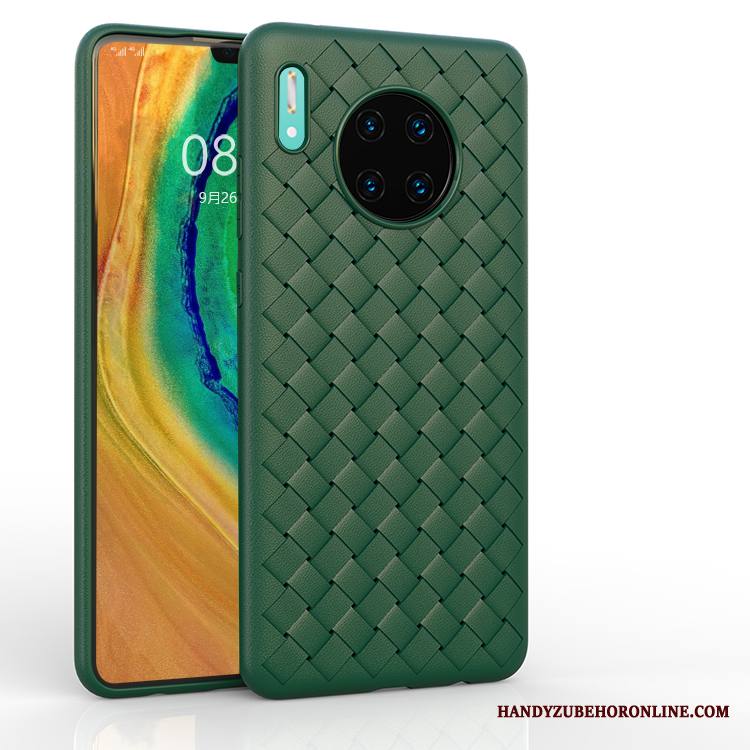 Huawei Mate 30 Pro Kuori Vihreä Liiketoiminta Pehmeä Neste Kudonta Pesty Suede All Inclusive Murtumaton