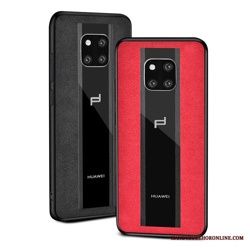 Huawei Mate 30 Rs Kuori Turkki Mokkanahkaa Murtumaton Puhelimen Kuoret Lasi Punainen Kotelo Suojaus