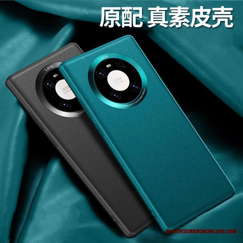 Huawei Mate 40 Kuori All Inclusive Aito Nahka Vihreä Murtumaton Nahkakotelo Puhelimen Kuoret Ylellisyys
