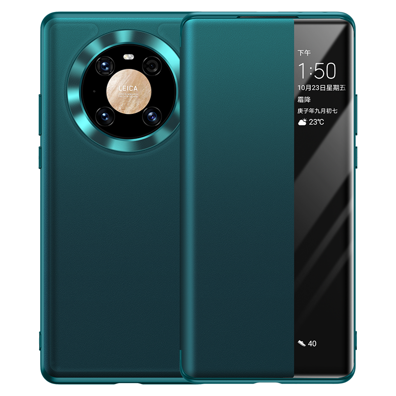 Huawei Mate 40 Kuori Kotelo Puhelimen Kuoret Simpukka Suojaus Vihreä Nahka Aito Nahka