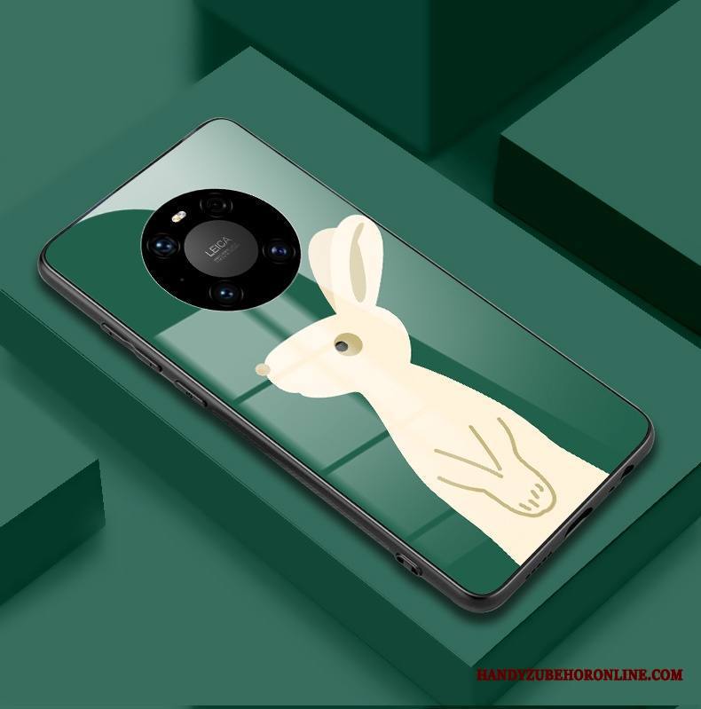 Huawei Mate 40 Pro Kuori Net Red Luova Lasi Vihreä Silikoni Peili Kotelo