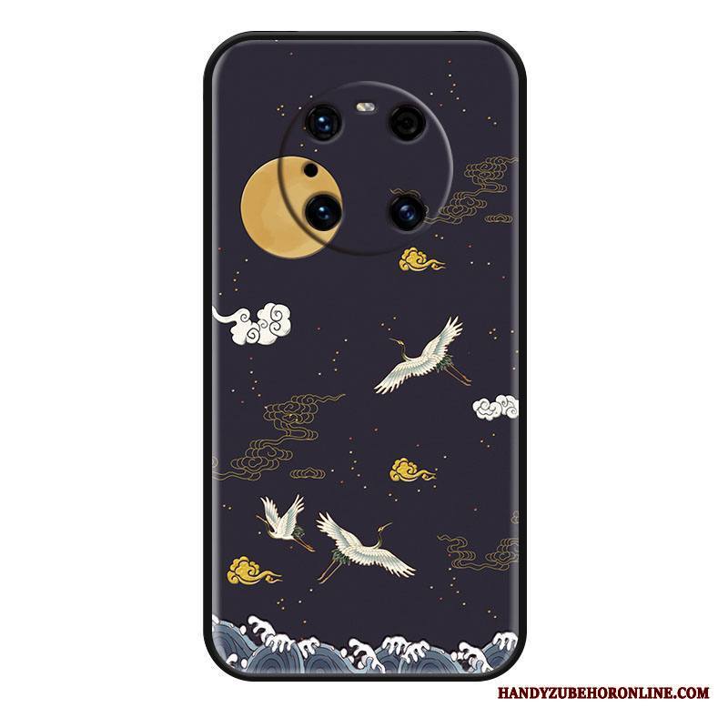 Huawei Mate 40 Pro Kuori Persoonallisuus Murtumaton Tuuli Nosturi Puhelimen Kuoret Musta Kohokuviointi