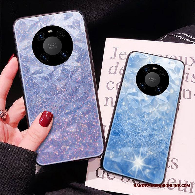 Huawei Mate 40 Violetti Net Red Puhelimen Kuoret Trendi Kuori Timantti Kukkakuvio