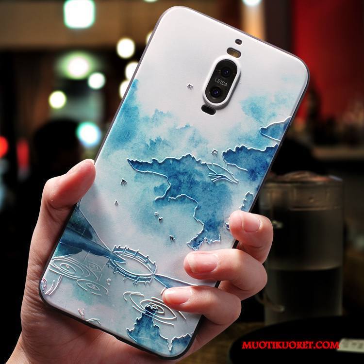 Huawei Mate 9 Kuori Persoonallisuus Luova Kiinalainen Tyyli Vaaleansininen Puhelimen Kuoret Silikoni Pehmeä Neste