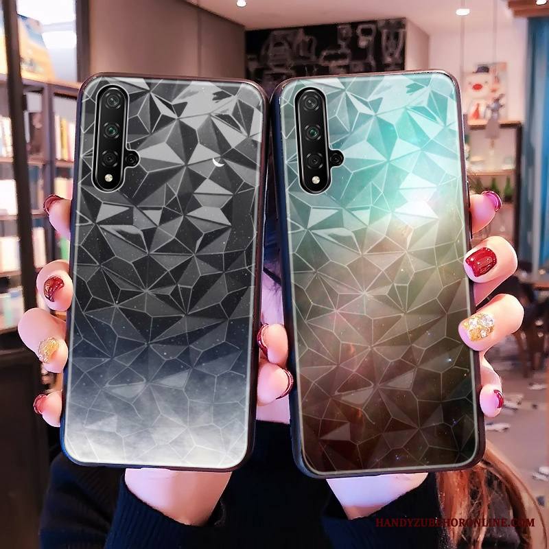 Huawei Nova 5t Kuori Tide-brändi Kotelo Puhelimen Kuoret Kukkakuvio Musta Net Red Timantti