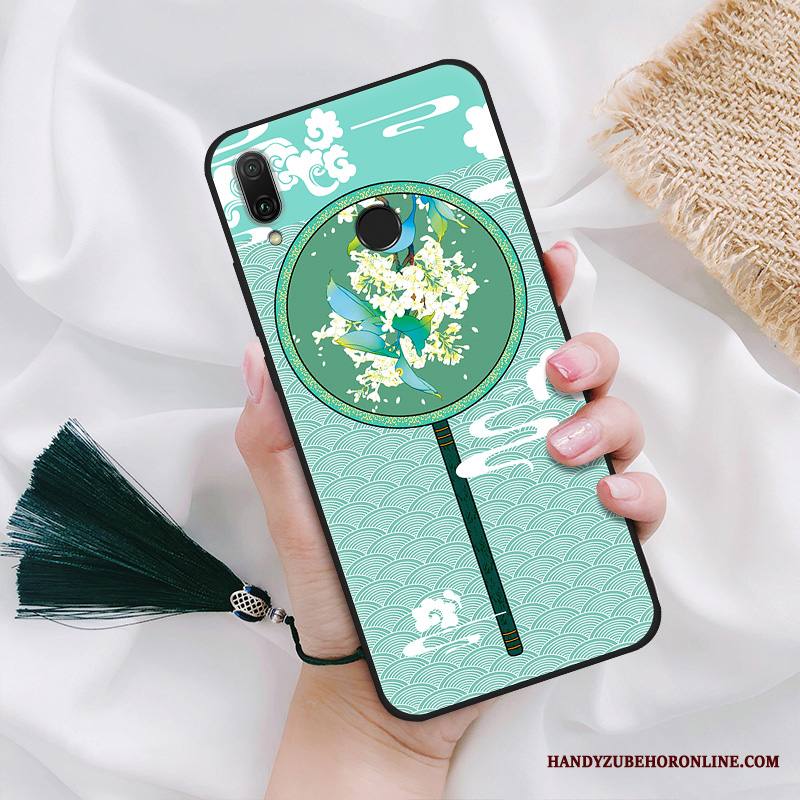 Huawei P Smart+ 2019 Kuori All Inclusive Palatsi Fringed Vihreä Luova Kotelo Pehmeä Neste