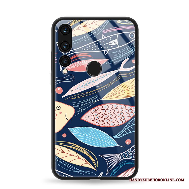 Huawei P Smart+ 2019 Kuori Lasi Monivärinen Murtumaton Abstrakti Näytönsuojus Taide Peili