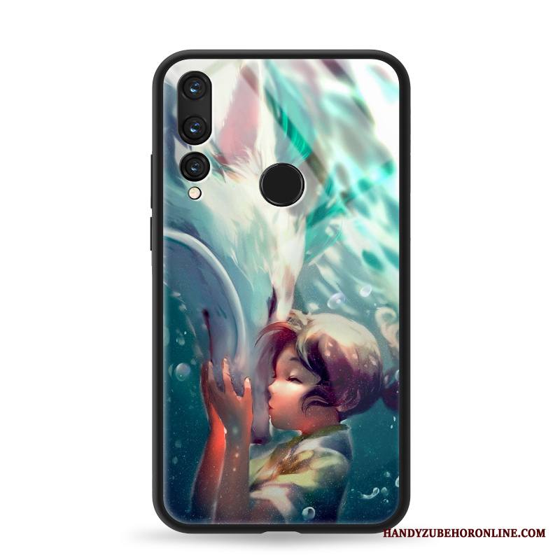 Huawei P Smart+ 2019 Kuori Lasi Vihreä Ihana Tide-brändi Silikoni Kotelo Suojaus