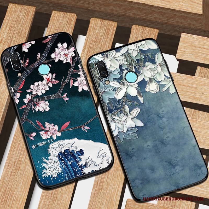 Huawei P Smart 2019 Kuori Puhelimen Kuoret Suojaus Pesty Suede Sininen Kotelo All Inclusive Muokata