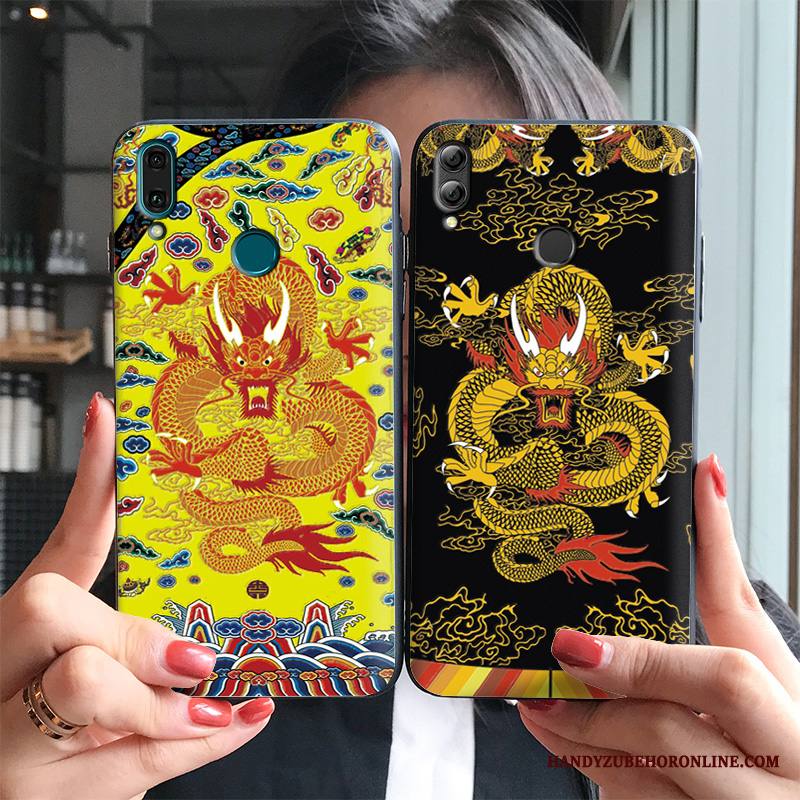 Huawei P Smart+ 2019 Kuori Suojaus Persoonallisuus Ripustettavat Koristeet Musta Kotelo Kylpytakit Murtumaton
