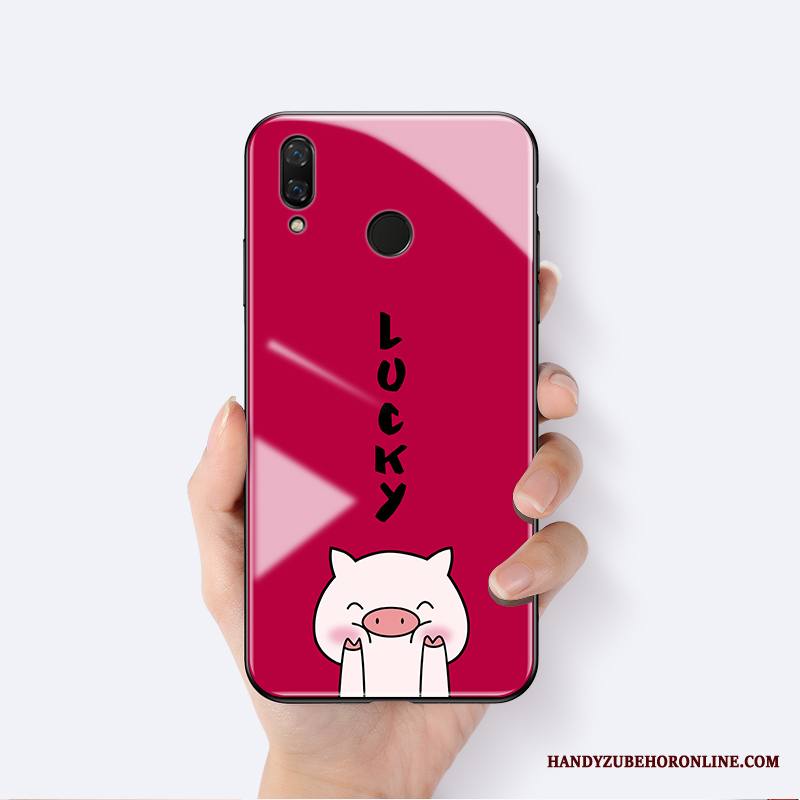 Huawei P Smart+ 2019 Kuori Tila Punainen Pehmeä Neste Yksinkertainen Net Red Kotelo Silikoni