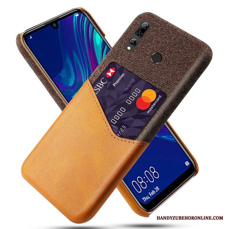 Huawei P Smart+ 2019 Kuori Yksinkertainen Nahkakotelo Oranssi Kortti Suojaus Puhelimen Kuoret
