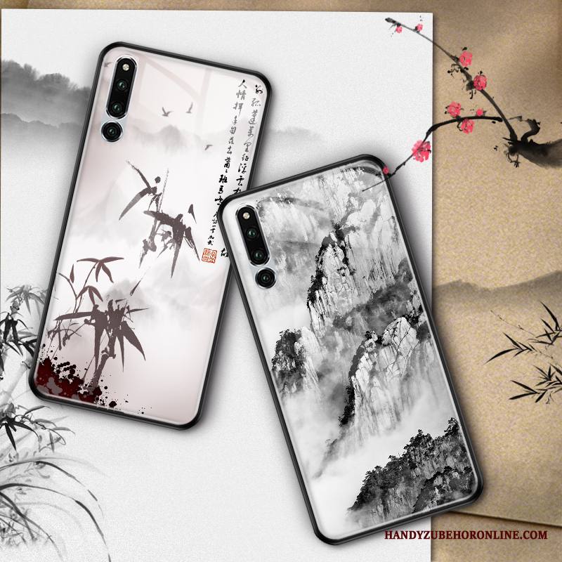 Huawei P Smart Z Kuori Vuosikerta Suojaus Luova Puhelimen Kuoret Lasi Muste Kotelo