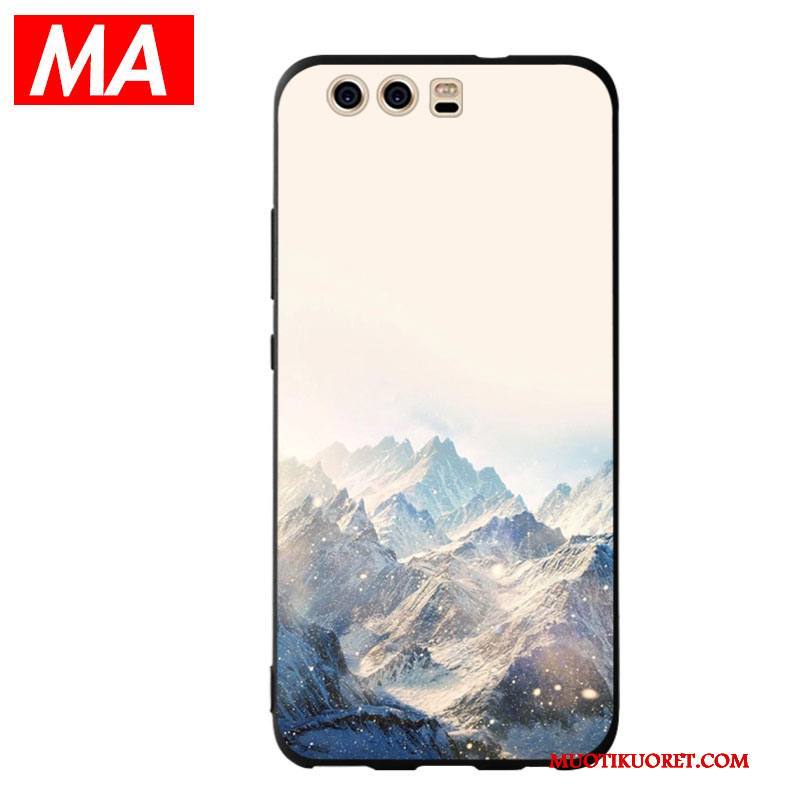 Huawei P10 Kuori Kaunis Vaalean Puhelimen Kuoret Pehmeä Neste Silikoni Keltainen Maisema