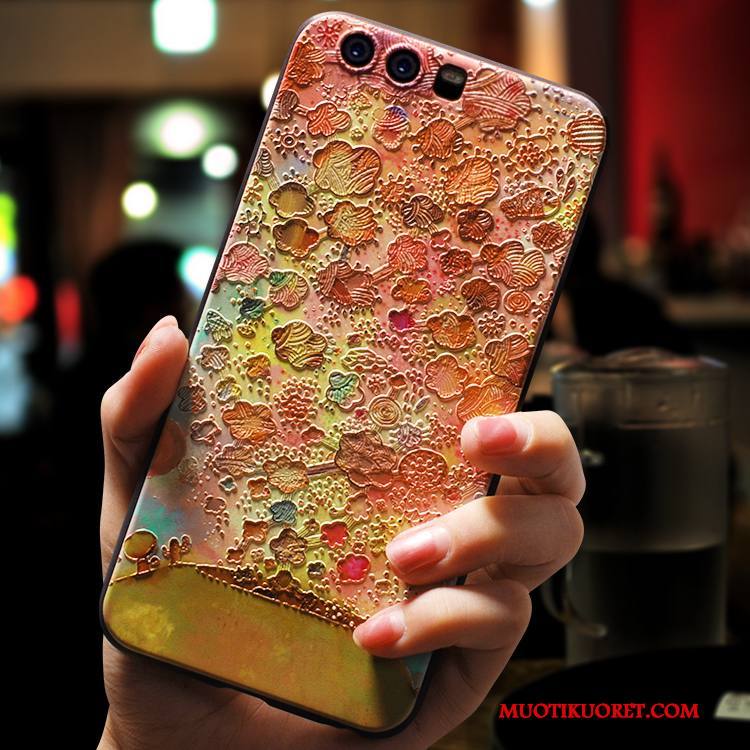 Huawei P10 Kuori Kotelo Ripustettavat Koristeet Persoonallisuus Keltainen Puhelimen Kuoret Murtumaton Pehmeä Neste